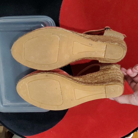 Gaimo Made In Spain Genuine Suede Espadrille Wedge In Coral Size 40 Or 9.5 - Picture 9 of 12